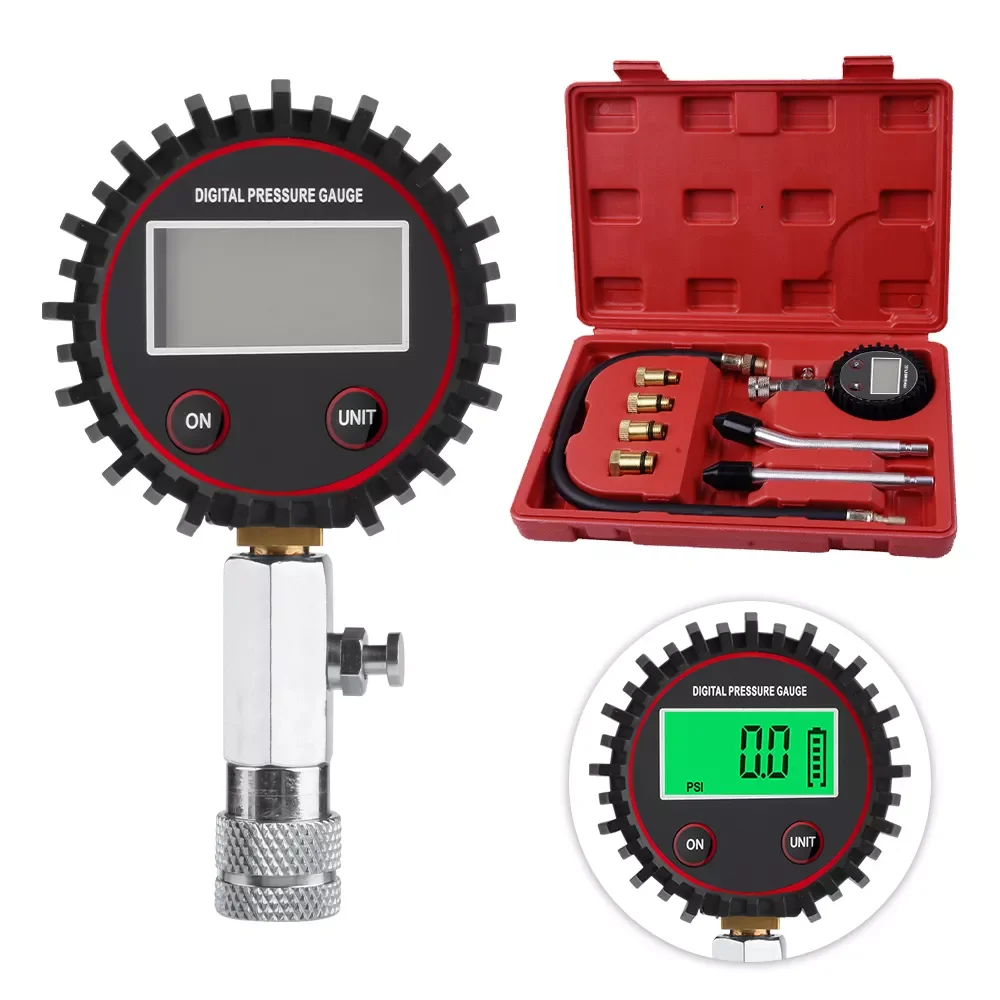 

Car Compression Tester Digital Compression Gauge 200 PSI For Vehicle Petrol Engine Cylinder Compression Tester Adapter Hose Kit