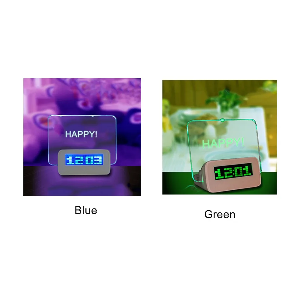 

Message Board Digital Alarm Clock LCD Electronic Clock Large Screen Romantic Fluorescent Light Mute Alarm Clock