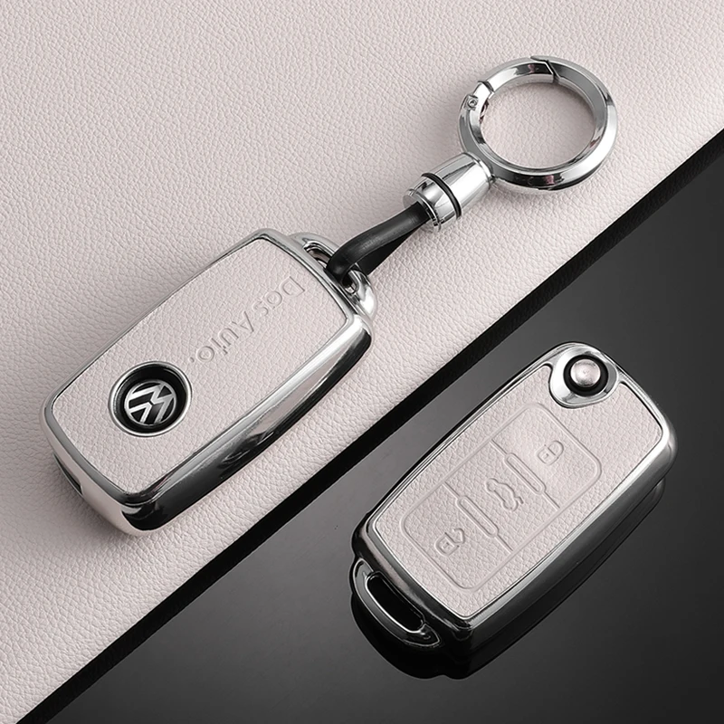 Чехол для автомобильного ключа из кожи для Volkswagen VW Polo, Golf, Passat, Tiguan, Beetle, Caddy, T5, Up, Eos (art.: 3920d4e8df620) - 3920d4e8df620