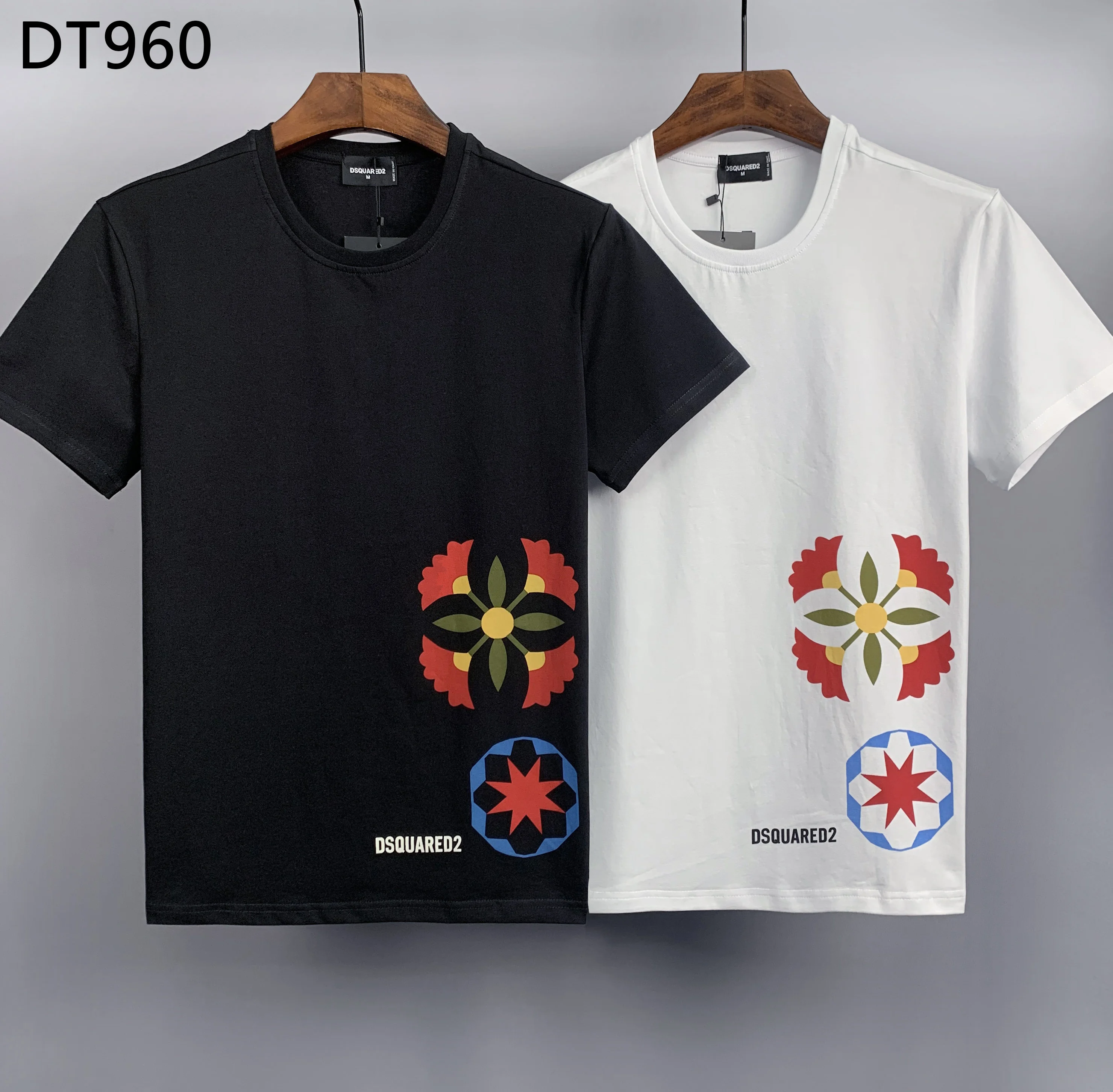 

Dsquared2 summer new men's/women's 100% cotton simple letters casual fashion trend Dsq2 round neck T-shirt boyfriend gift DT960
