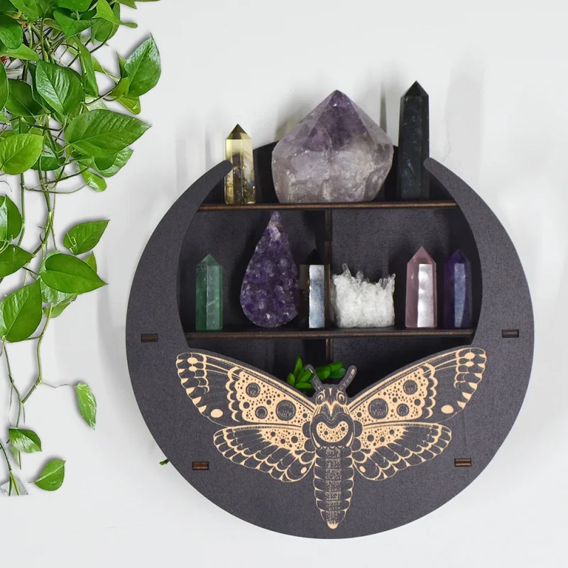 

Mz250 Cross-Border Three-Dimensional Bohemian Boho Mysterious Wooden Crystal Storage Rack Jewelry Candlestick Display Stand