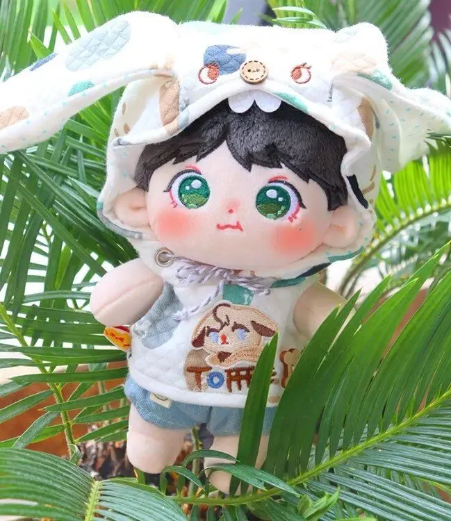 

20cm Kawaii Forest Girl Green Bright Eye Cute Plush Doll Body Cotton DIY Change Dress Up Cosplay Fans Gift