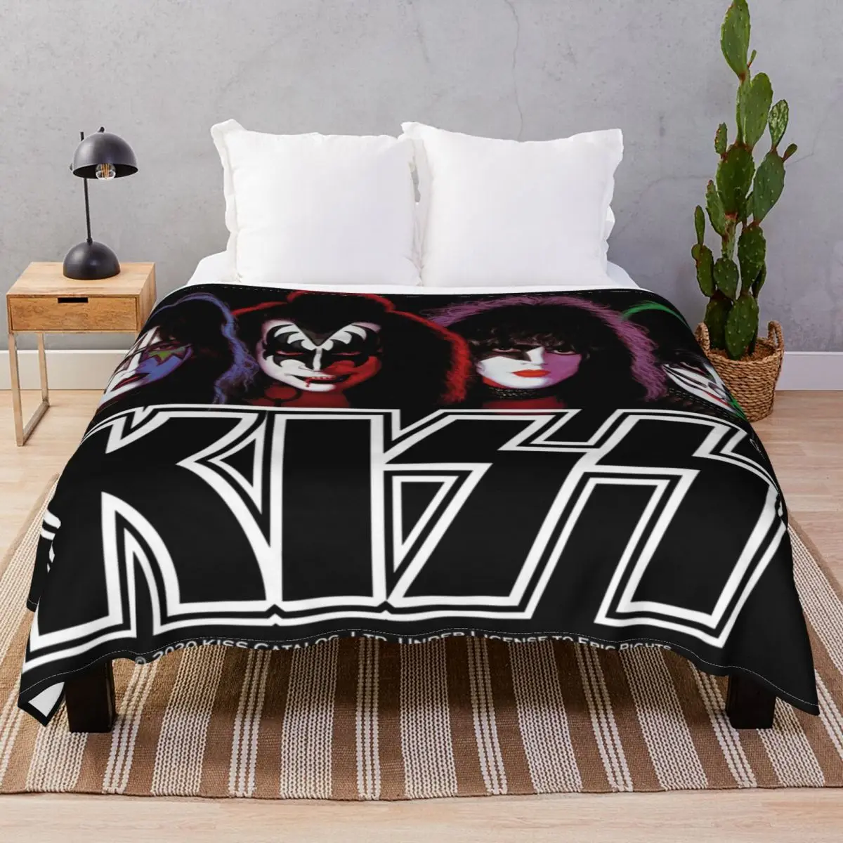 Four Faces KISS Blankets Fleece Autumn Lightweight Unisex Throw Blanket for Bedding Home Couch Camp Office