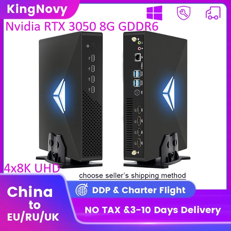 

KingNovy новый игровой ПК Nvidia RTX 3050 8G GDDR6 MV200 Intel Core i9 i7 i5 настольный компьютер 2 * HDMI2.1 2 * DP1.4 4x8K UHD Windows 11 компьютер