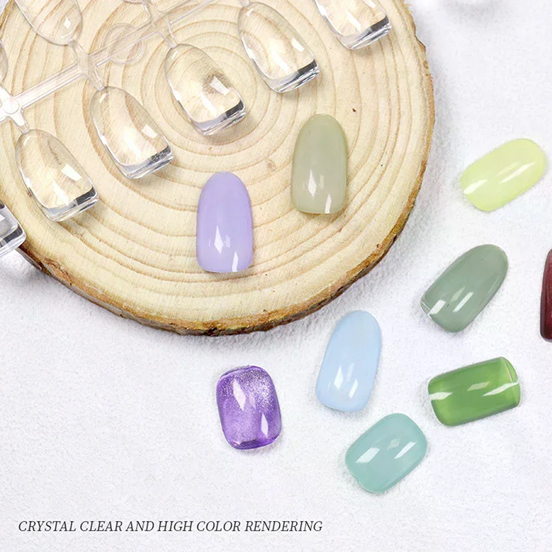 Фото 70/80 шт., прозрачные однотонные овальные треугольные инструменты для ногтей квадратной формы, стол для ногтей, цветная карточка, дисплей, сделай сам, маникюрные кончики ногтей, инструменты для практики №4