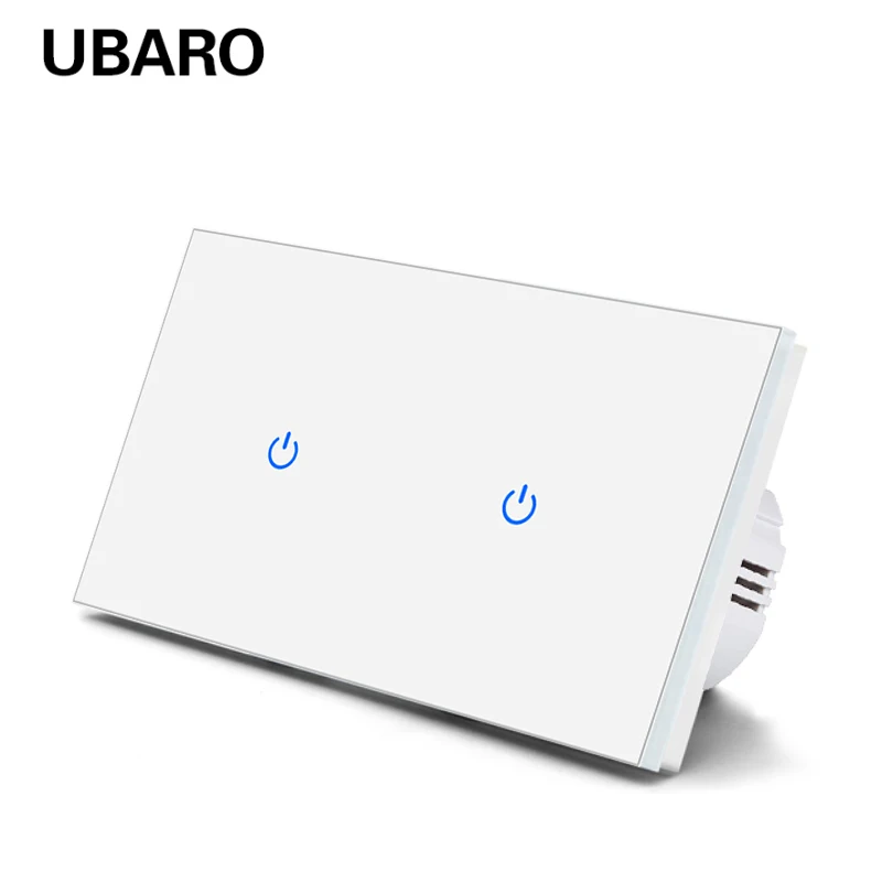 

UBARO EU Russia Wall Touch Light Switch With Tempered Crystal Glass Panel Electrical Sensor Power Multi Buttons 100-240V 10A