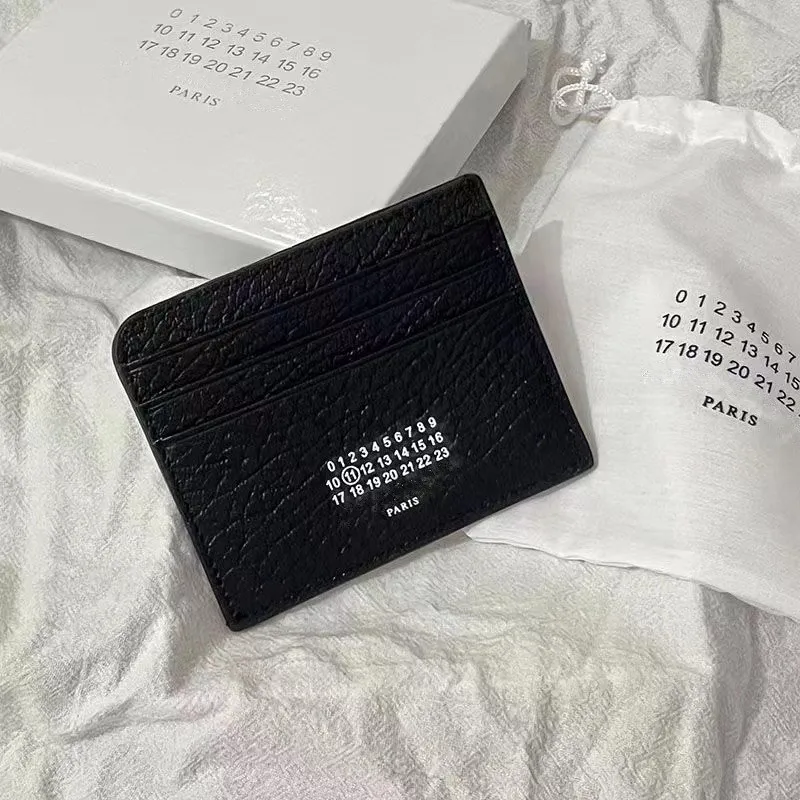 Margiela Coin Purse Men Women 22SS Luxury MM6 Genuine Cow Leather Multi Card Slot Simple Logo Fashion Wallet Business