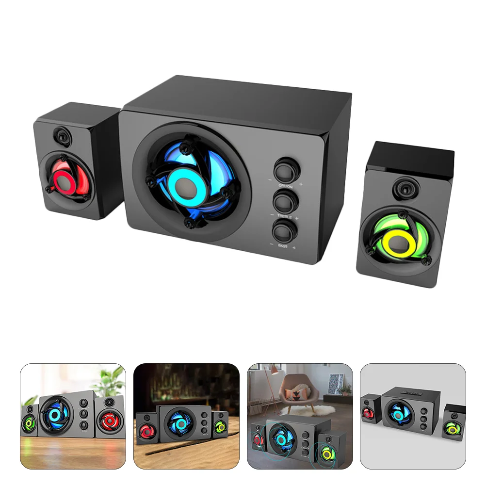 1 Set Stereo Speaker Wooden Cavity Bass Sound Box Stereo Soundbar Accessory