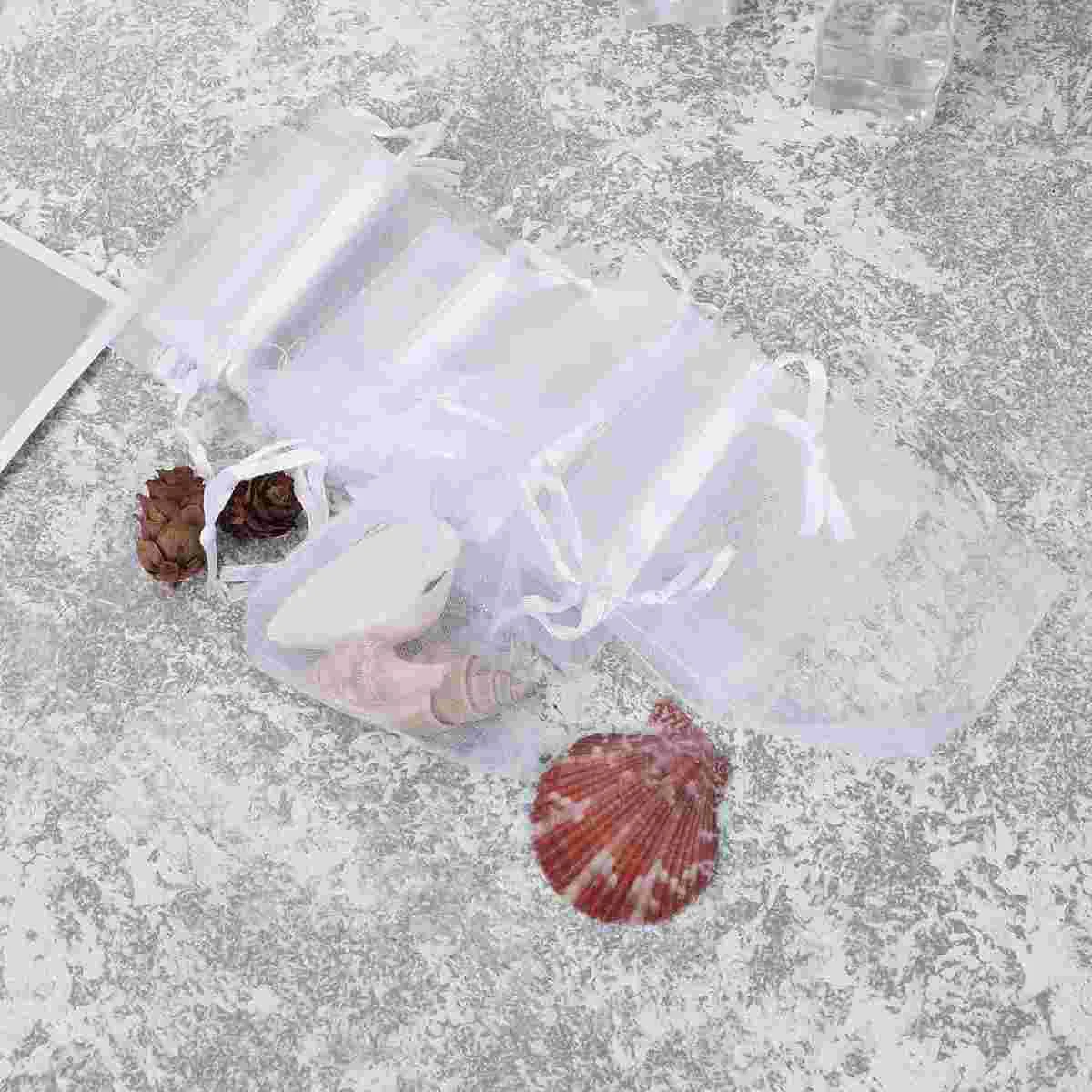 

100pcs Drawstring Gift Bags Practical Organza Beautiful Wrap Organizer Pouches for Candy Gift