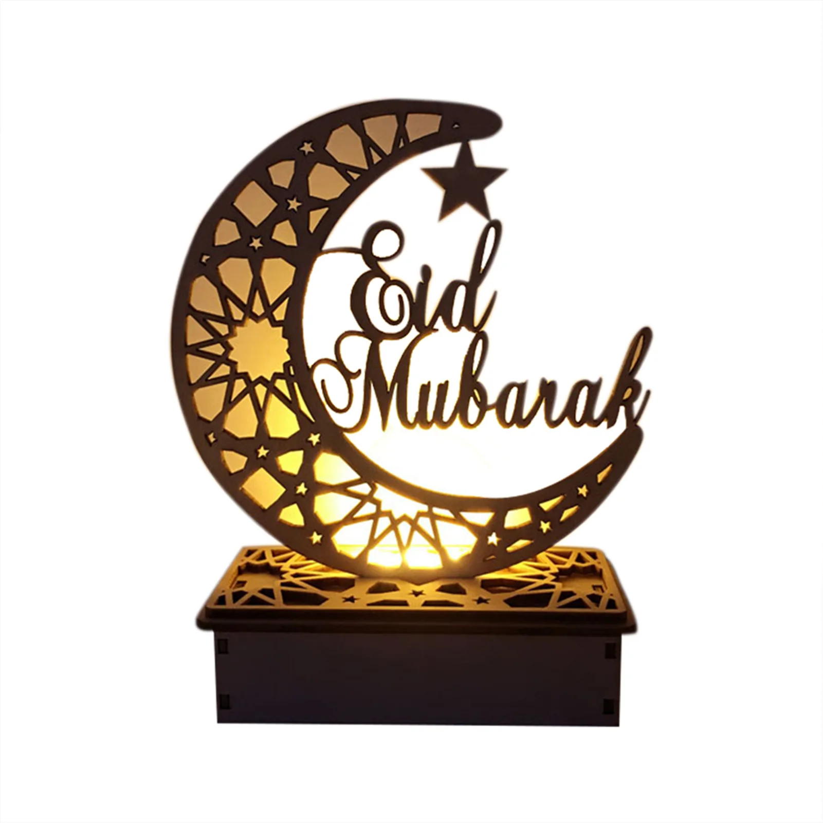 

Светодиодсветодиодный деревянная лампа для поделок Eid Mubarak, украшение, подвеска в мусульманском стиле, ярсветильник свет Рамадан, товары дл...