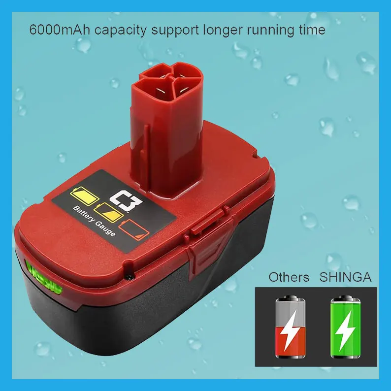 

19.2 Volt Replacement Lithium Battery,[Upgrade 6000mAh] For Craftsman DieHard C3 315.115410.11485 120235021 11376 Cordless Drill