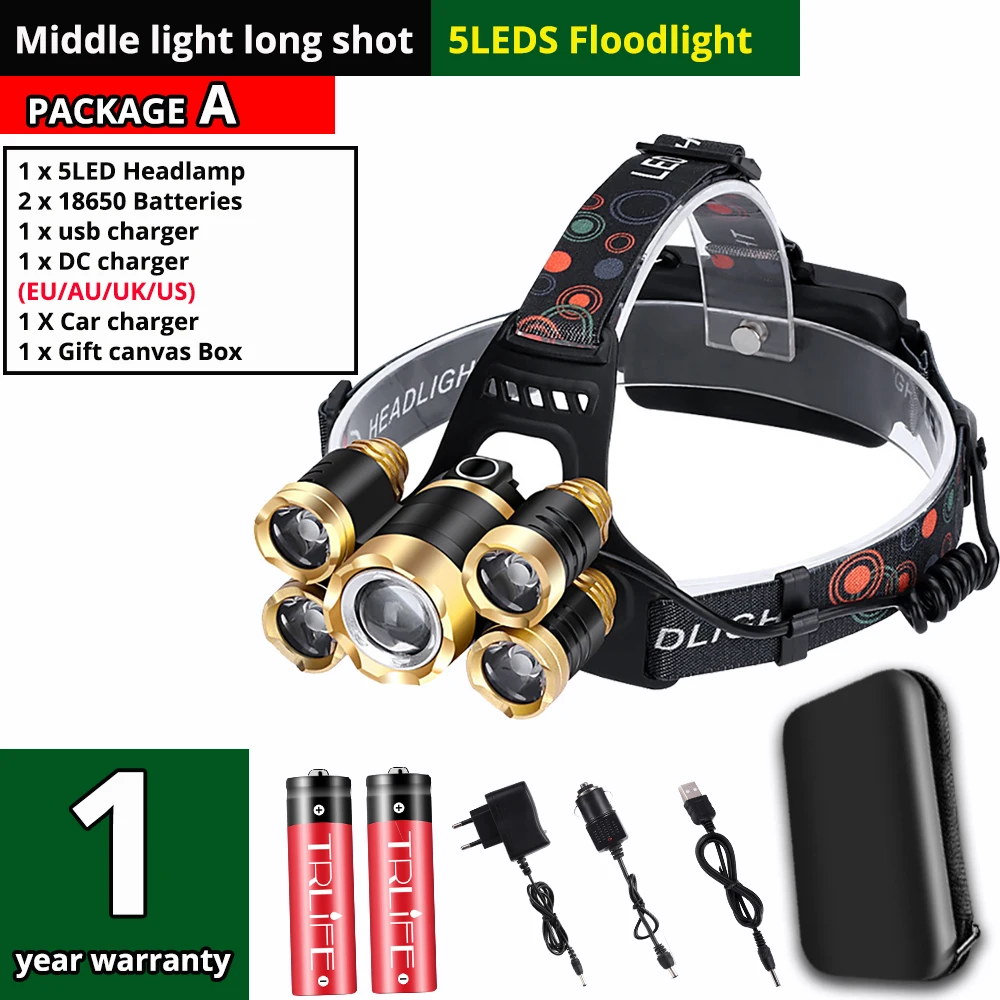 

TRLIFE налобный фонарь 5LED