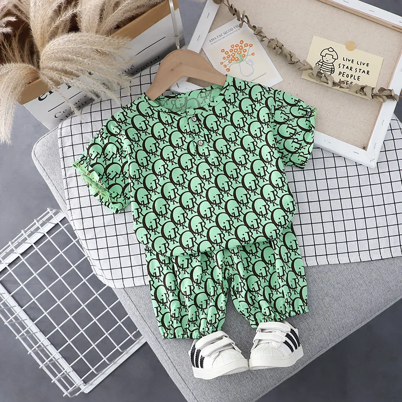 2021 Baby Boys Summer Clothing Toddler Girls Letter  Printing 2-pieces Set Infant O-neck Outfits for Baby Boy Toddler Tracksuits
