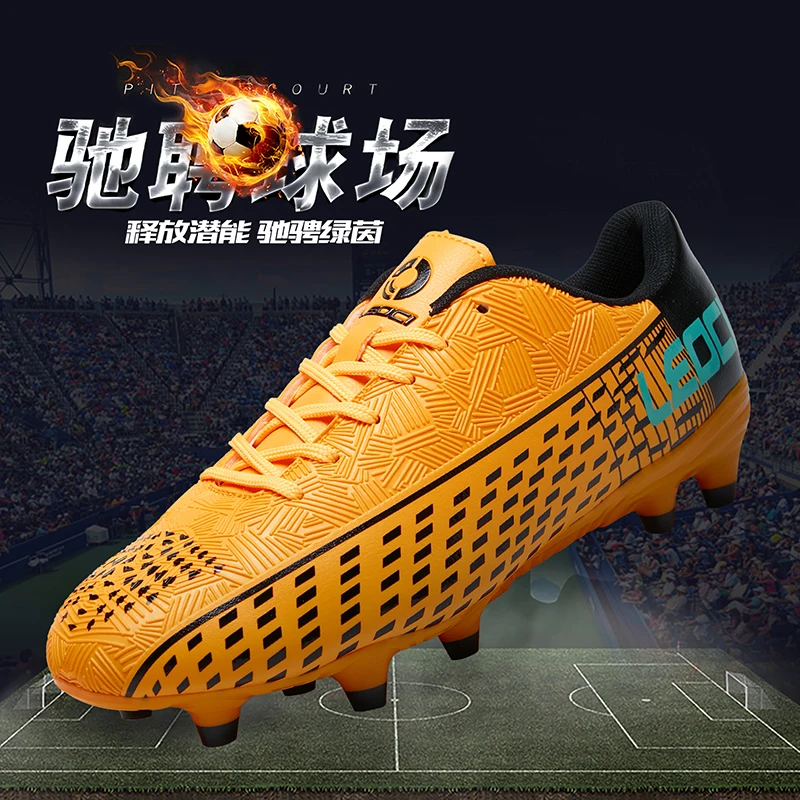 Boys And Girls Long Spike Soccer Shoes Unisex Broken Spike Soccer Shoes Youth Children Grass Training Soccer Shoes 31-45#