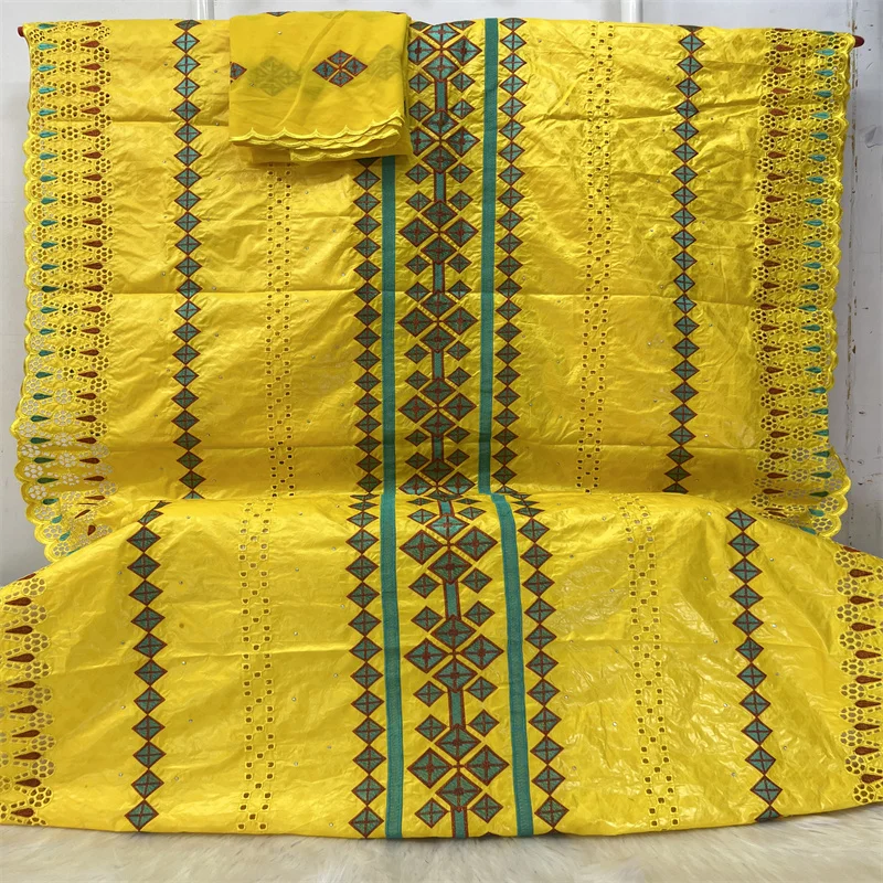 

7 yards Bazin Riche Brode Embroidered Beads New Jacquard Fabric Guinea Brocade 100% Cotton Soft Nigeria Garment Cloth 7L071701