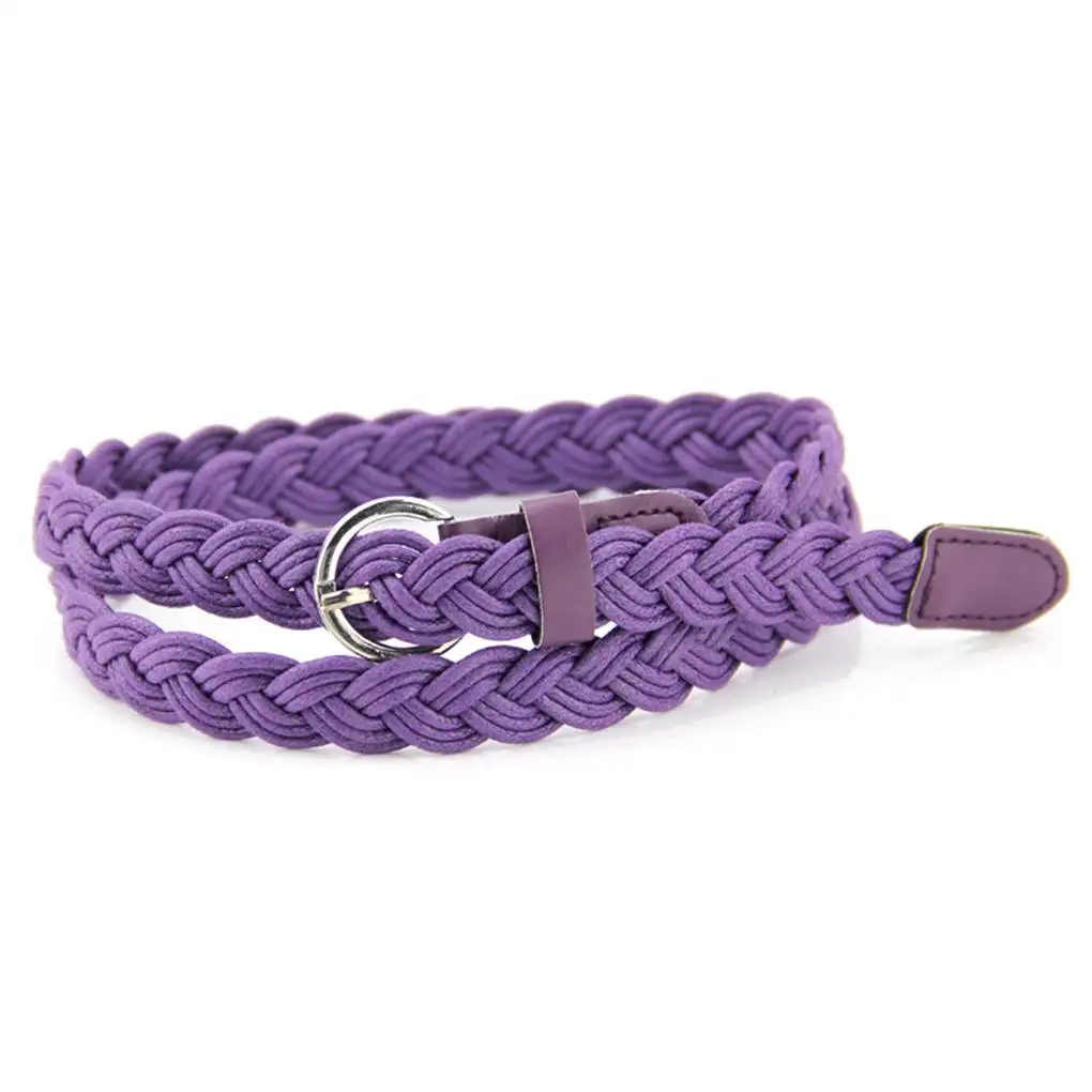 

Women PU Belt Wasit Belt Unique Twist Pattern Candy Colors Fashion Hemp Rope Braid Belt Female Dress Decoration Strap