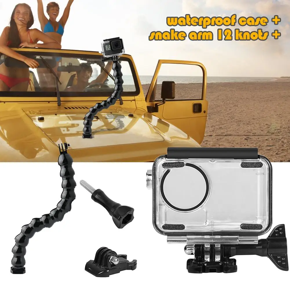 

4pcs Underwater Cover 12 Section Gooseneck Base Long Screw for DJI OSMO Action Corrosion Resistance of 316 Stainless Steel