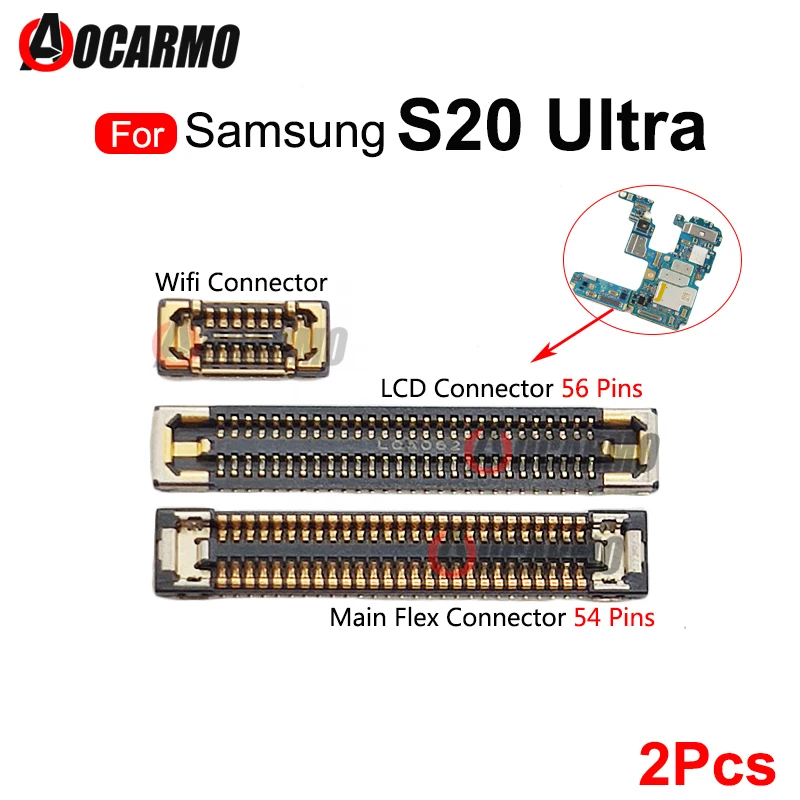 

2Pcs LCD FPC Plug Main Board PCB Connector Mainboard Flex Connector WIFI Signal Antenna For Samsung Galaxy S20Ultra S20u Repair