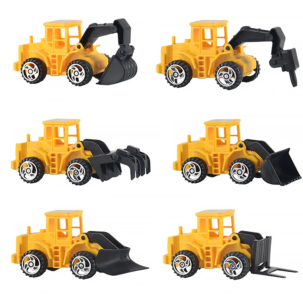 

6pcs Mini Inertia Glide Engineering Car Model Boy Kid Vehicle Excavator Dump Truck Child Excavator Tractor Play Toy Gift