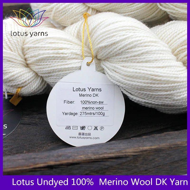 Lotus 100% мериносовая шерсть DK Неокрашенная пряжа для ручного вязания | Дом и сад