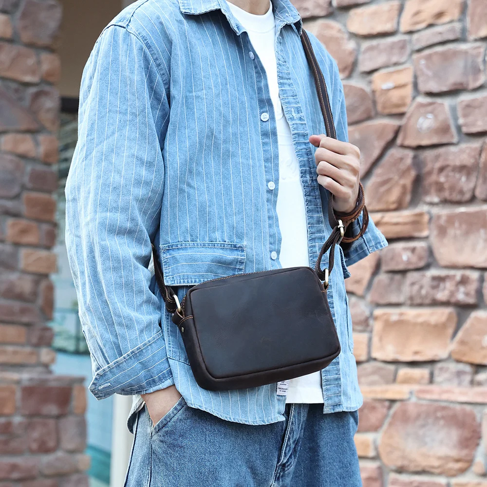 Маленькая сумка-мессенджер из натуральной кожи для мужчин и женщин кошелек