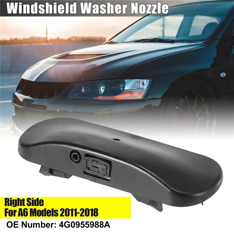 

Right Side Windshield Windscreen Washer Nozzle Spray Jet 4G0955988A for -Audi A6 C7 Allroad S6 Rs6 2011-2018 Heated