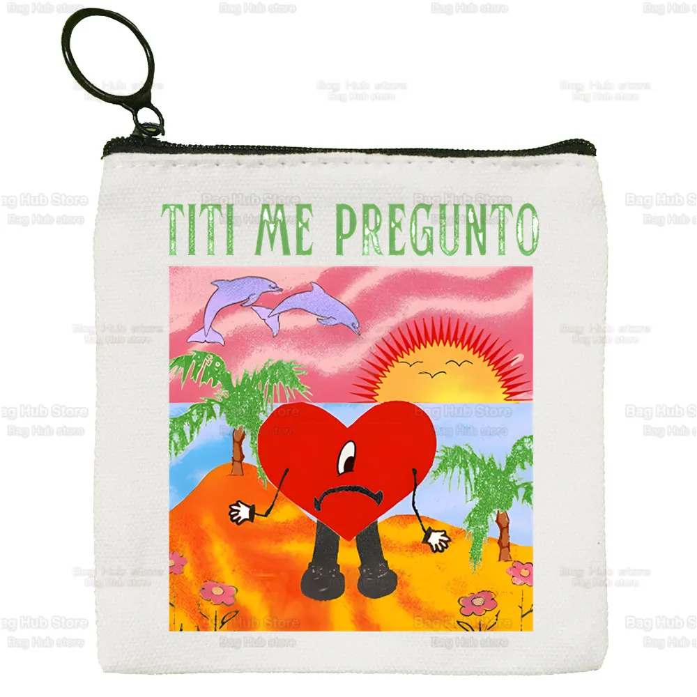 Bad Bunny Un Verano Sin Ti Tu No Eres Bebecita Eres Bebesota Coin Purse Female Canvas Cute Key Bag Mini Clutch Small Purse