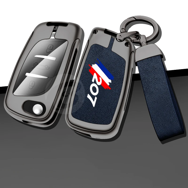 

Zinc Alloy Car Remote Key Case Cover for Peugeot 207 cc Custom Logo Shell Protector Keychain Keyless Interior Accessories