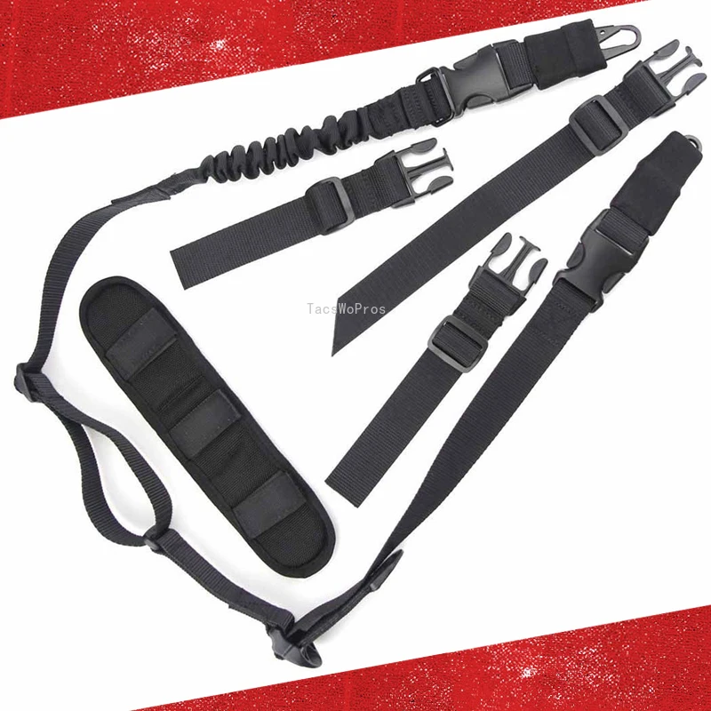 

2 In 1 Hunting Gun Sling Strap Detachable 1 & 2 Point Tactical Rifle Sling Durable Military Airsoft Shooting Gun Shoulder Strap