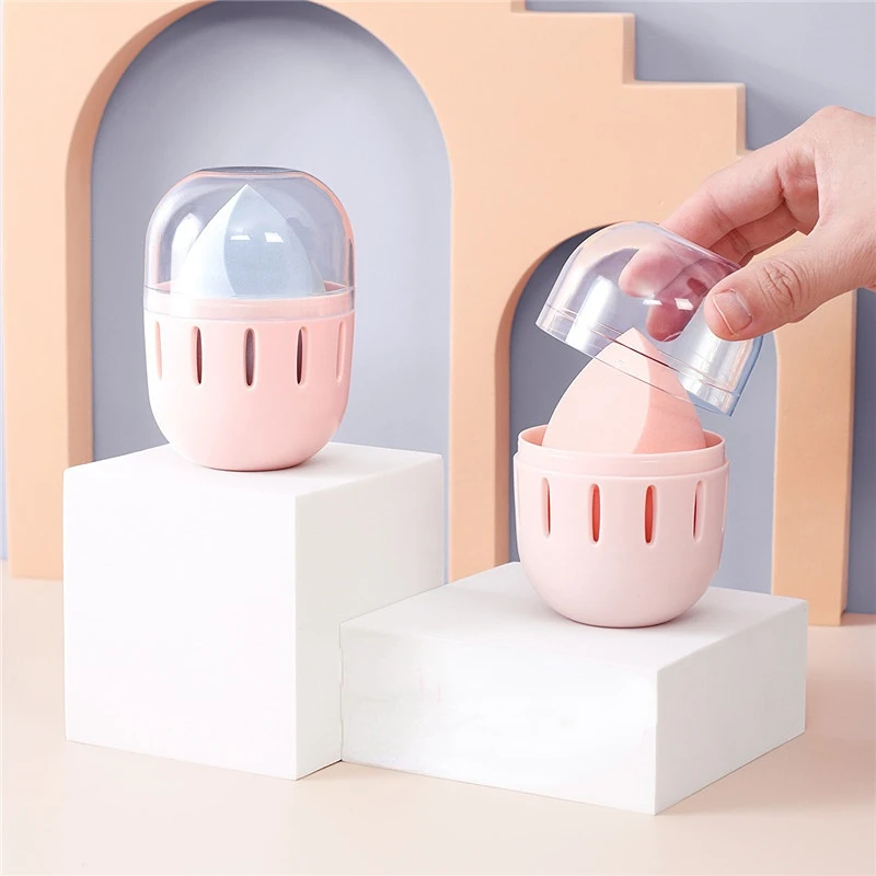 

Dustproof Cosmetic Cotton Storage Box with Cover Cotton Swab Makeup Remover Cotton Beauty Egg Desktop Lattice Finishing Boxes