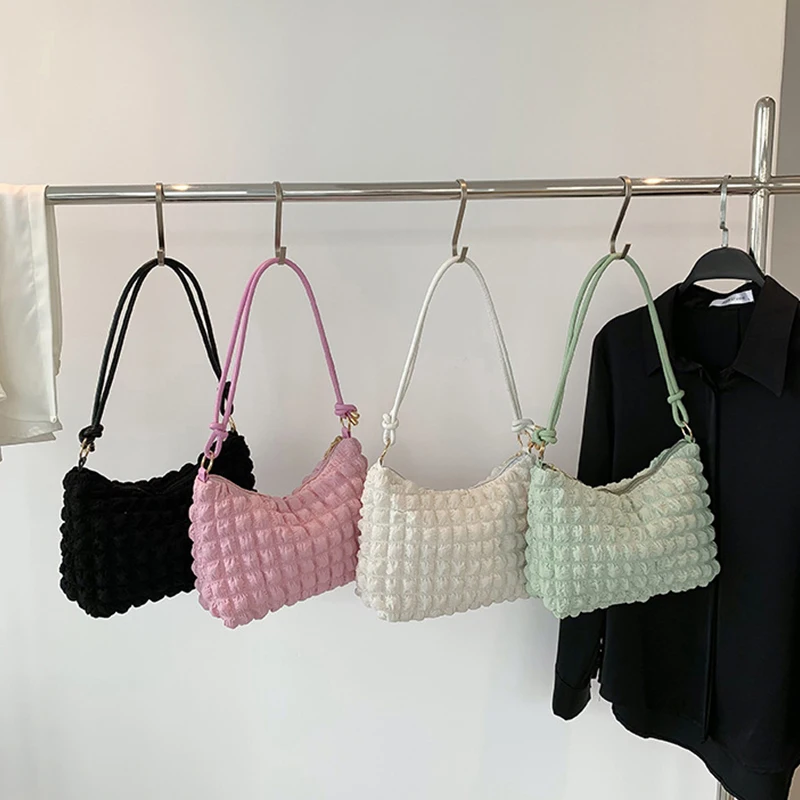 High-quality Lightweight Large Tote Bag Armpit Bag Soft Cloud Cotton Candy Women's Designer Handbag Gentle Shoulder Bag Korean