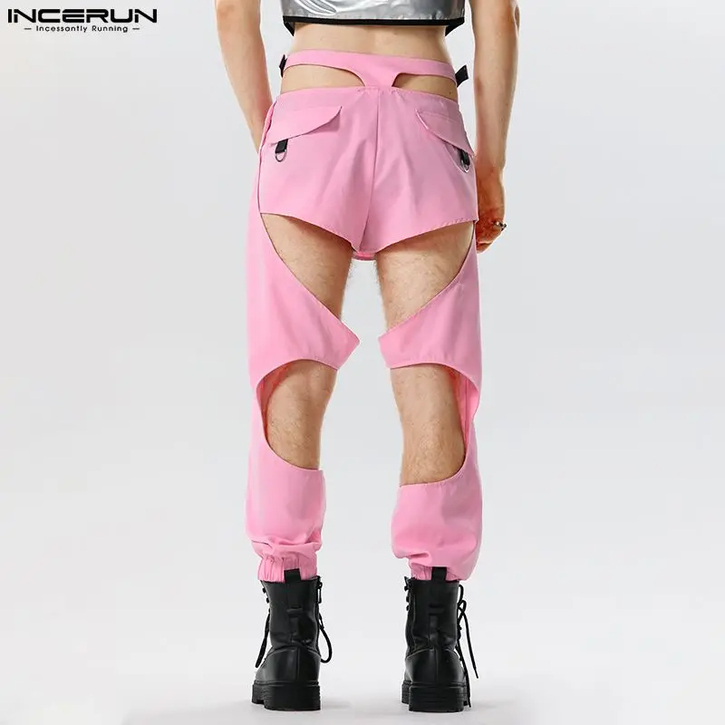 INCERUN 2023 новые мужские брюки в американском стиле индивидуальные полые поддельные