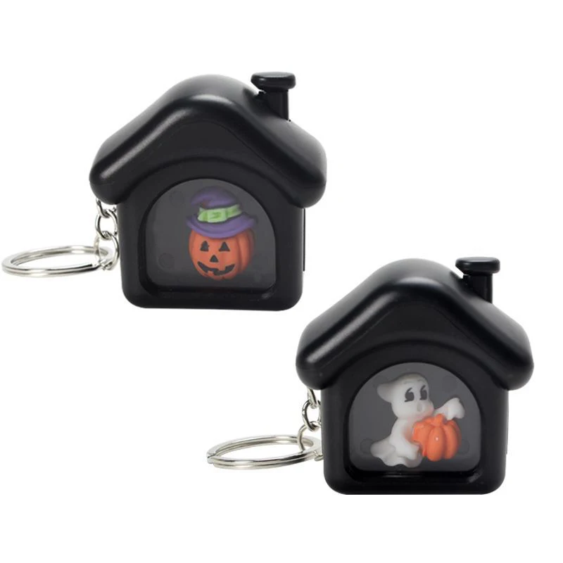 

1/2pcs Halloween Luminous LED Light Pumpkin Trinkets Ghost Festival Halloween Gift Keyring Bat Ghost Halloween Keychain Decor
