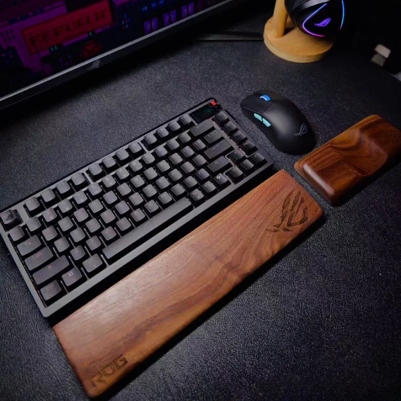 Черная клавиатура из ореха подставка под запястье деревянный заказ с