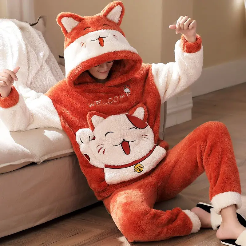 Зимние толстые плюшевые пижамы для мужчин