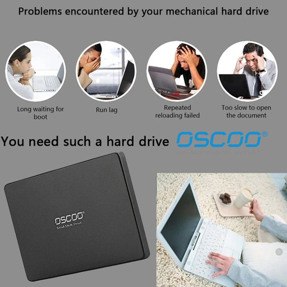 OSCOO SSD SATA3 2 5-дюймовый жесткий диск 120 ГБ 240 512 3D TLC NAND Flash Внутренний для внутреннего