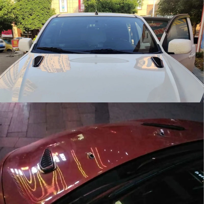 

2PCS Universal Air Intake Scoop Turbo Bonnet Cover Hood Vent Hood Scoop Deflector ABS Hood Air Outlet Decorative Carbon Fiber