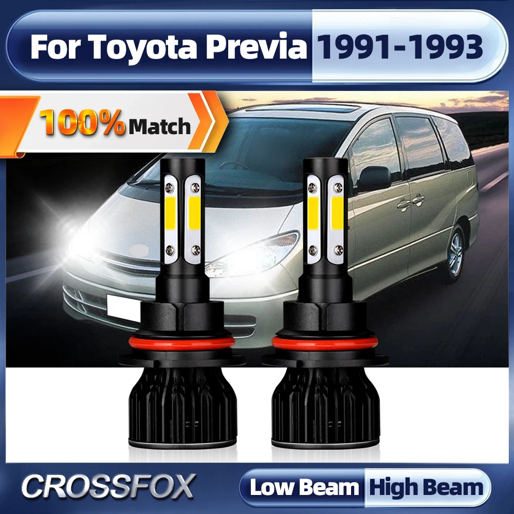 

9004 Canbus автомобильные светодиодный лампы для фар 120 Вт 20000LM Turbo CSP чип авто лампы 6000 К белый 12 В для Toyota Previa 1991 1992 1993