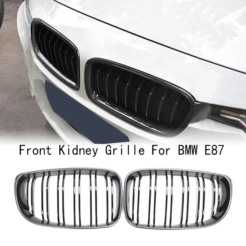 Передняя решетка радиатора для BMW E87 двойная линия из углеродного волокна левая и