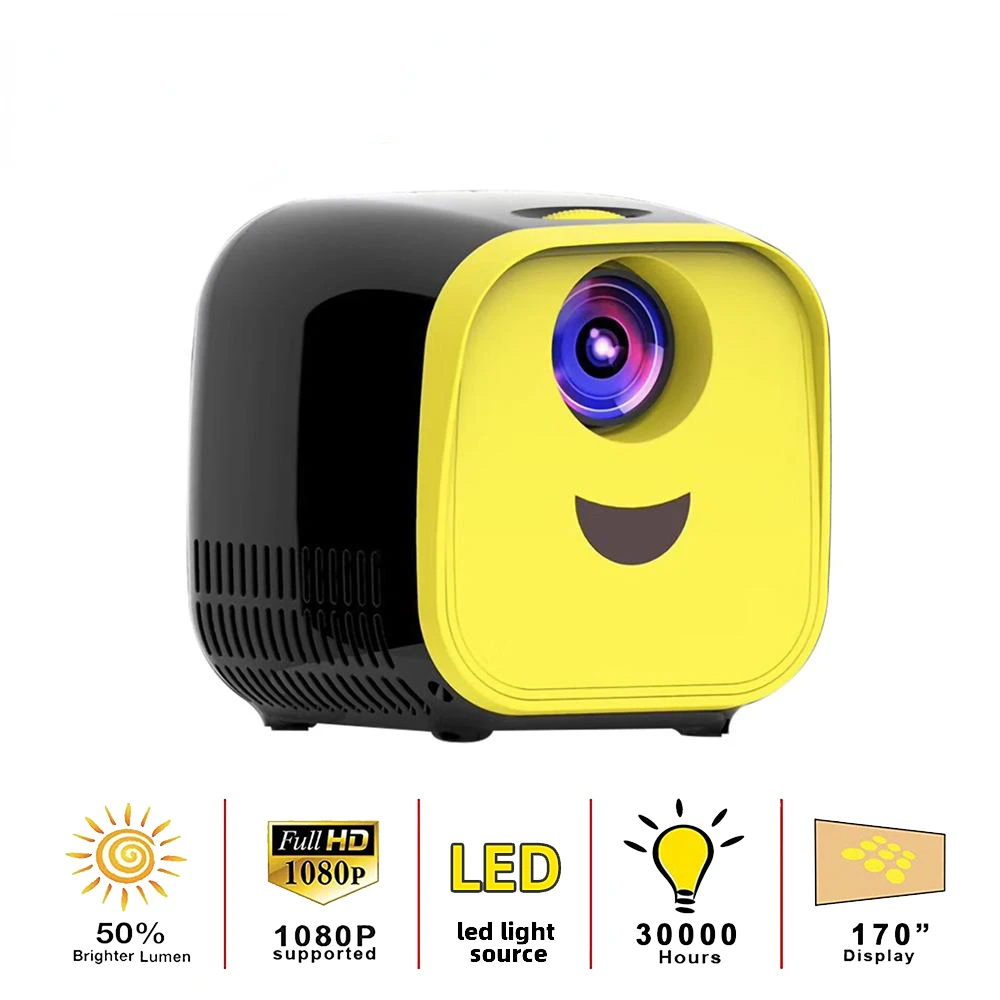 

Портативный проектор L1, видеоплеер поддерживает 1080P USB AV HDMI-совместим с ТВ-накопителем, ноутбуком, PS4,Xbox