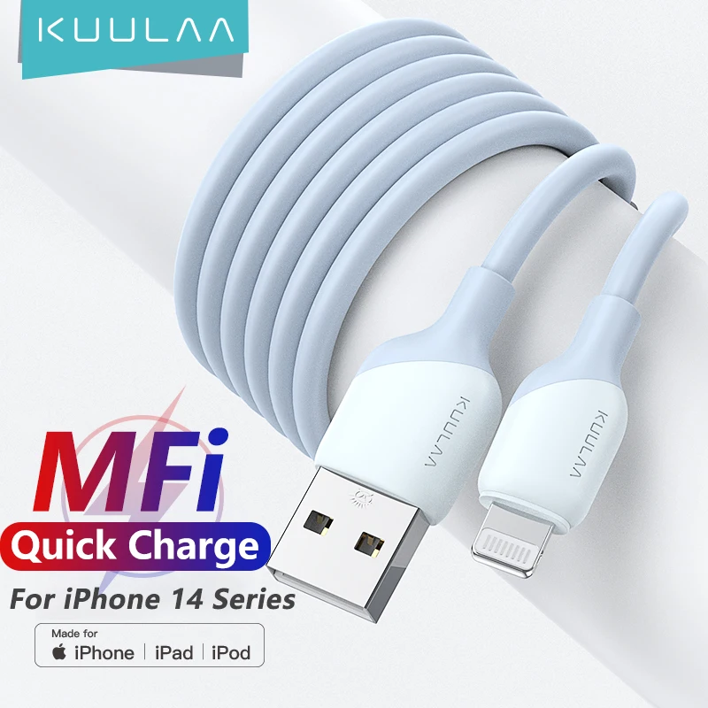 USB-кабель KUULAA MFi для iPhone, устройство для быстрой зарядки iPhone 14 13 12 11 Pro Max X XS XR 8 7 6 Plus, Lightning USB-кабель KUULAA MFi для iPhone, устройство для быстрой зарядки iPhone 14 13 12 11 Pro Max X XS XR 8 7 6 Plus, Lightning