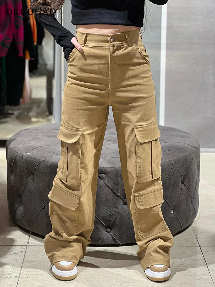 

Cargo Jeans Women Vintage 90s Baggy Straight Tooling Denim Trousers Y2k High Waist Loose Casual Pants Female Clothing Streetwear