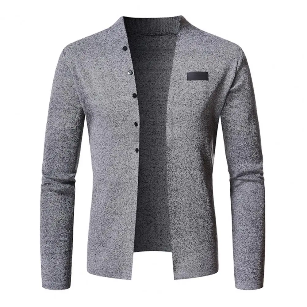 

Men Knitted Sweater Coat Buttons Decor Long Sleeve Men Cardigan Front Open Solid Color Sweater Thin Top Outerwear 가디건 남성의류