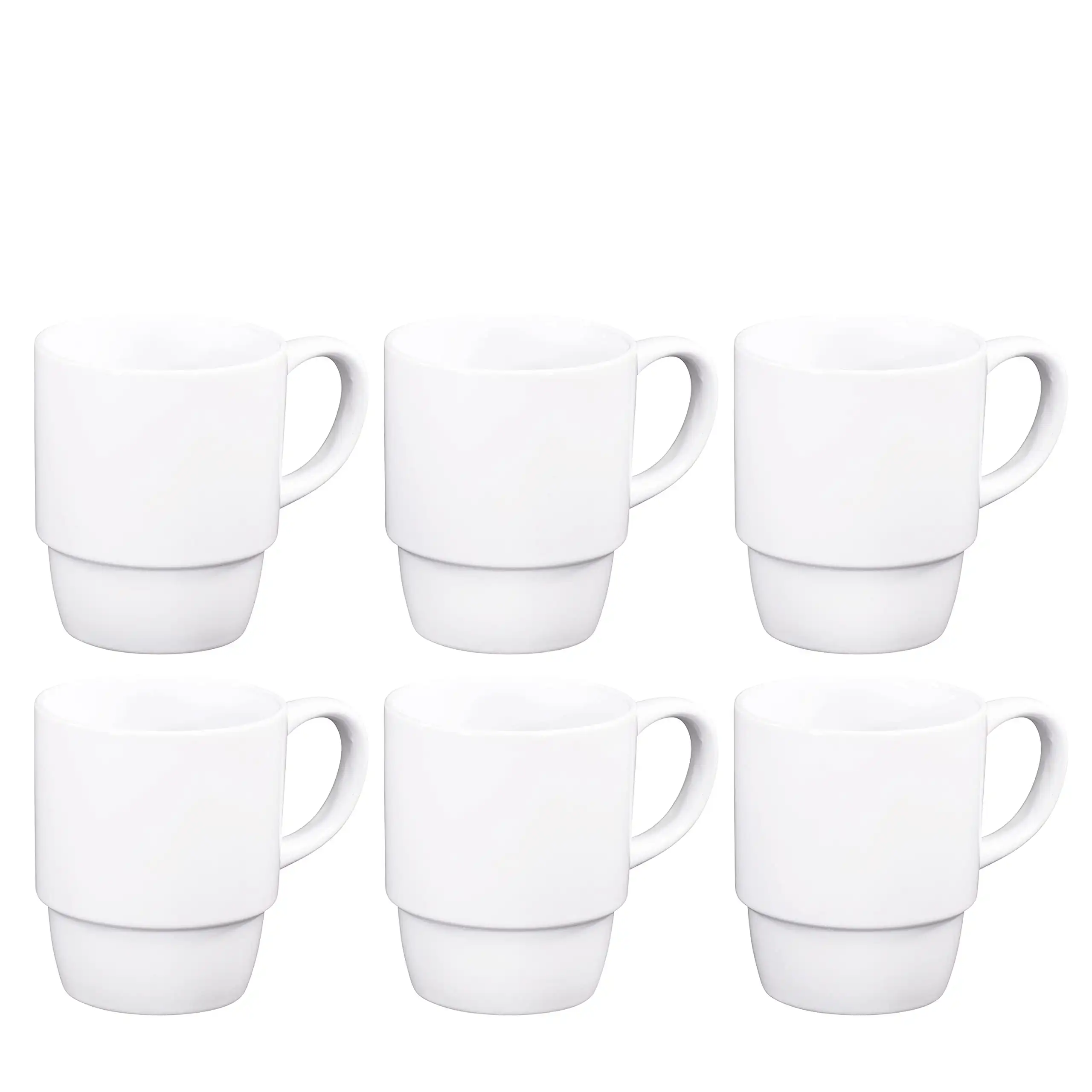 

Ceramic Stacking Coffee Mug Tea Cup Dishwasher Safe Set Of 6 Large 18 Ounce