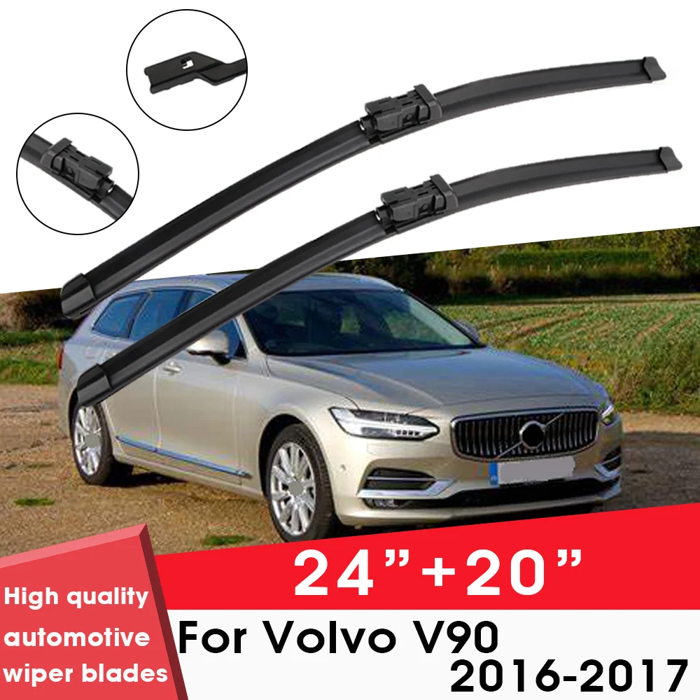 

Car Wiper Blade Blades For Volvo V90 2016-2017 24"+20" Windshield Windscreen Clean Rubber Silicon Car Wipers Accessories