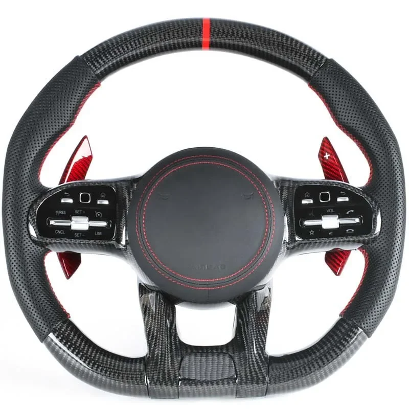 

Рулевое колесо из углеродного волокна для Benz Mercedes AMG A B C E GLS GLA S C63 W205 W204 W213 2012-2021 PRM Sport