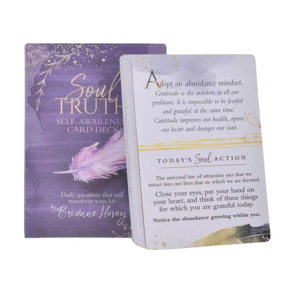 

NEW Soul Truth Self-Awareness Card Deck Daily Questions That Will Transform Your Life Tarot Oracle Cards With PDF Guidebook