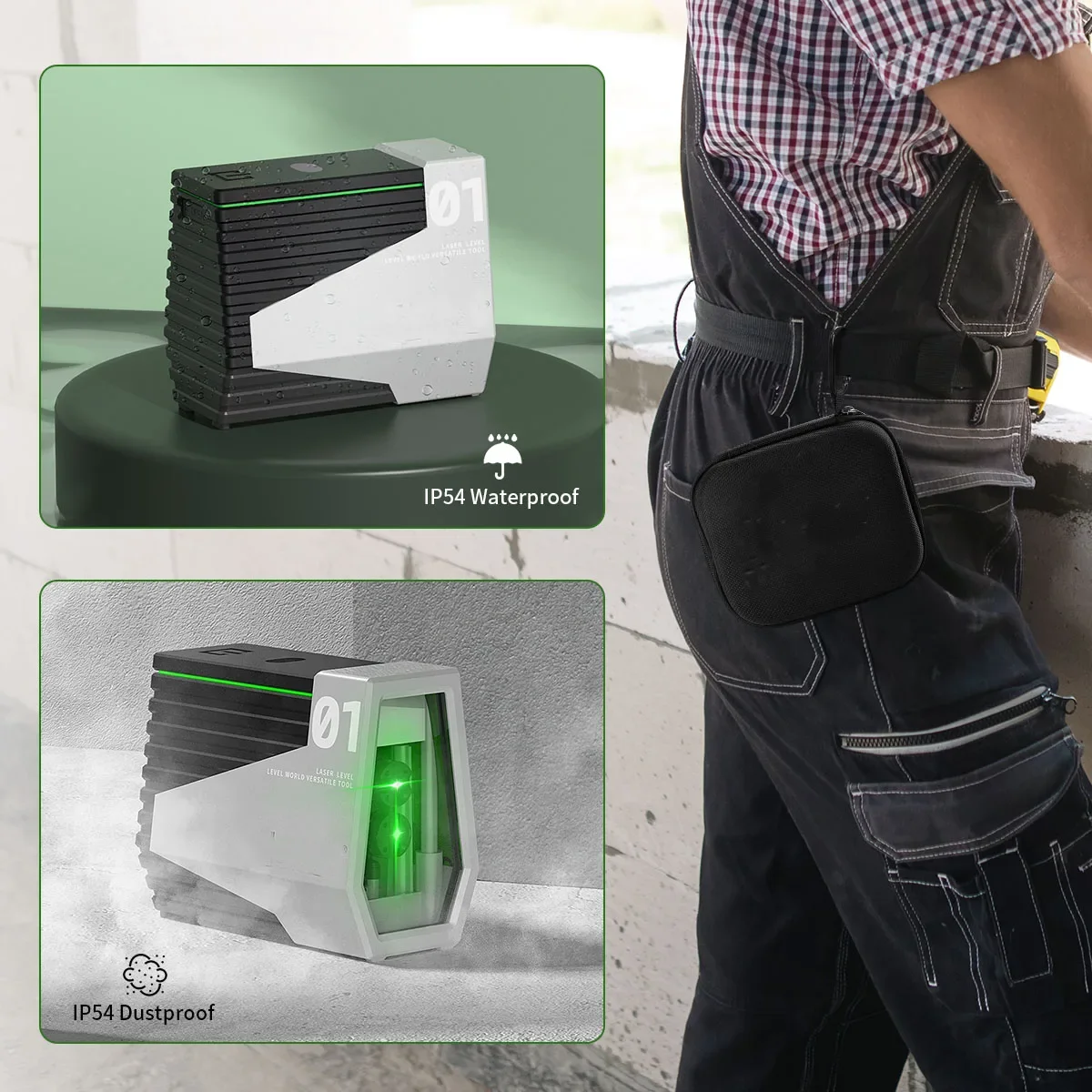 Популярный портативный лазерный уровень E011G с зеленым крестом и функцией