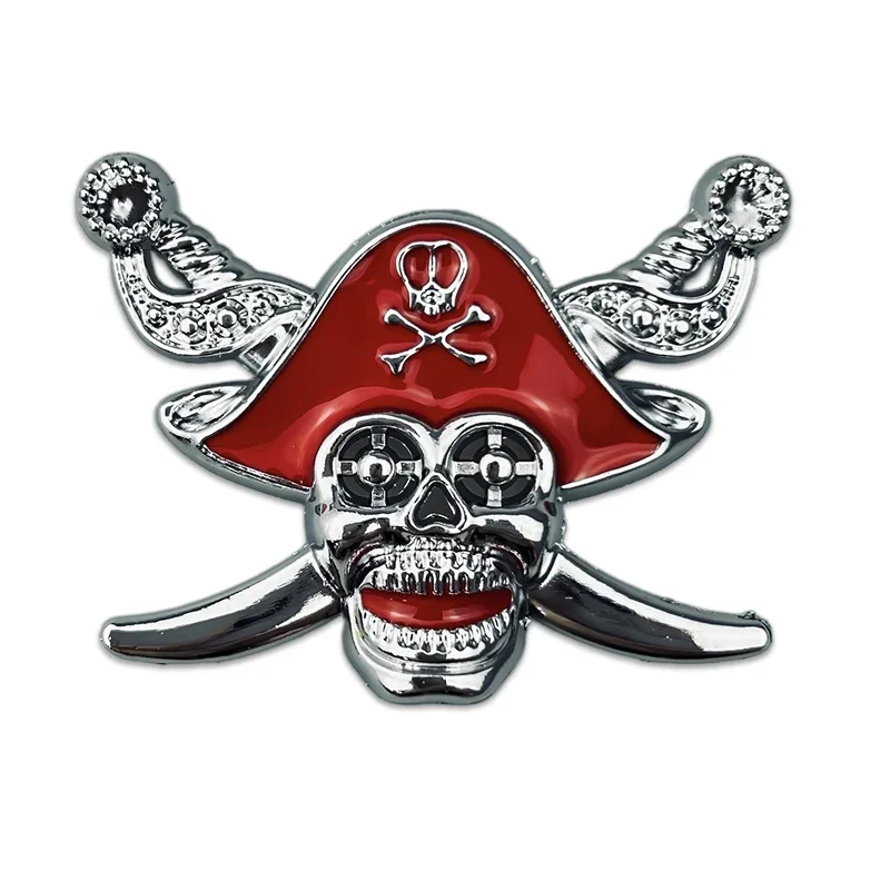 Металлический пиратский череп автомобильная наклейка универсальный значок на