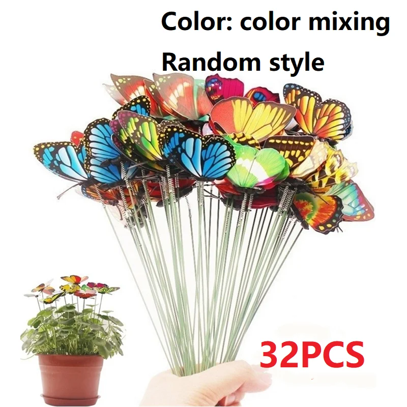 

7cm simulation butterfly insert gardening decoration butterfly flower arrangement forest decoration PVC waterproof butterfly out